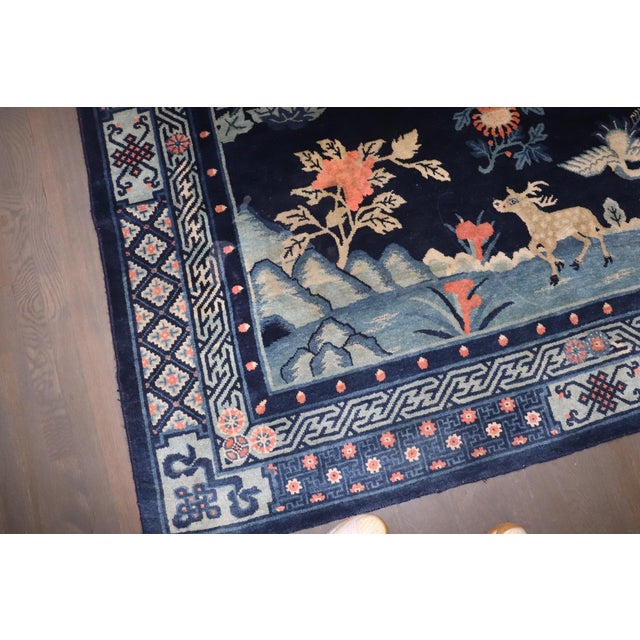 Early 20th Century Zabihi Collection Mongolian Animal Square Rug - 5'5" x 6'4" For Sale - Image 9 of 12