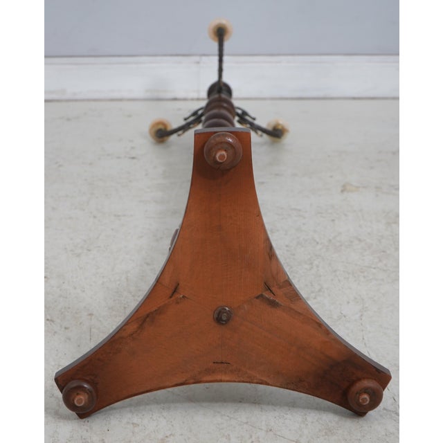 Victorian Style Barley Twist Brass & Marble Coat Rack For Sale - Image 13 of 13