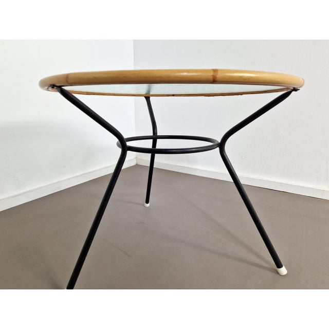 Vintage Rattan Side Table attributed to Rohé Noordwolde, 1960s For Sale - Image 4 of 10
