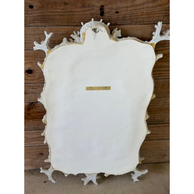 Vintage Coastal Faux Bois Coral and Shell Wall Mirror by Mark Roberts For Sale - Image 10 of 11