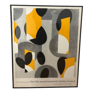 Bill Komoski Poster Community Holiday Festival for Lincoln Center Framed 1987 For Sale