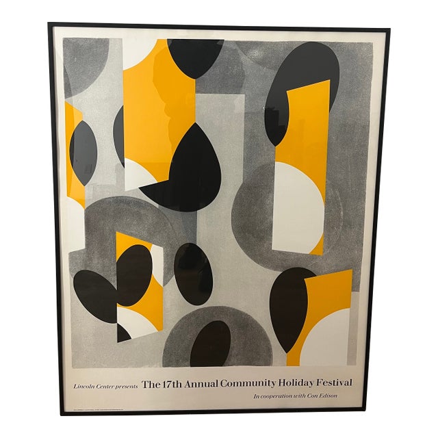 Bill Komoski Poster Community Holiday Festival for Lincoln Center Framed 1987 For Sale