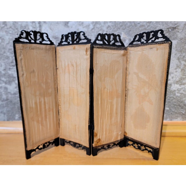 Table Top Chinese Folding Screen Hand Painted For Sale - Image 4 of 10