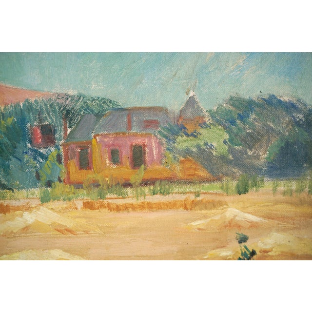 Mid Century Original Oil Impressionist Painting - The Hay Field For Sale - Image 4 of 6