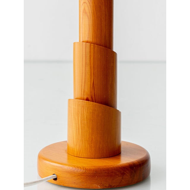 Brown Scandinavian Modern Sculptural Solid Pine Table Lamp, 1970s For Sale - Image 8 of 14