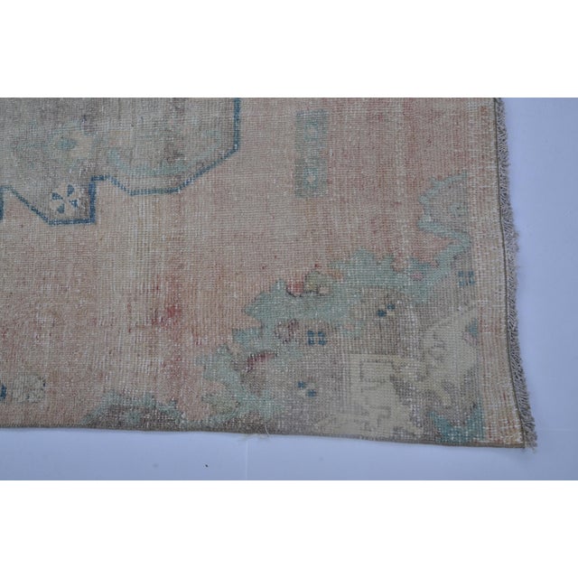 Apricot Vintage Handknotted Floor Wool Carpet For Sale - Image 8 of 10