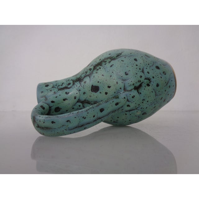 Turquoise Studio Ceramic Vase by Kerstin and Ralf Unterstab for Kunsttöpferei Unterstab, East Germany, 1960s For Sale - Image 11 of 18