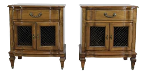 Pair of Mid Century Walnut Nightstands by Thomasville
