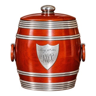 Stunning Arts and Crafts Mixed Metal Sterling Silver Copper Antique Humidor Jar Canister Storage Tobacciana For Sale