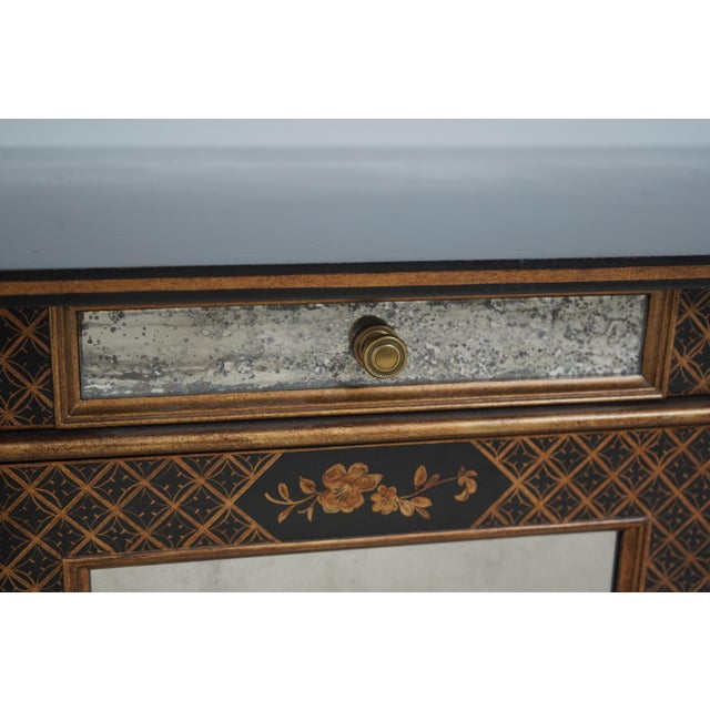 Wood Vintage Chinoiserie Decorator Eglomise 2 Door Cabinet For Sale - Image 7 of 12