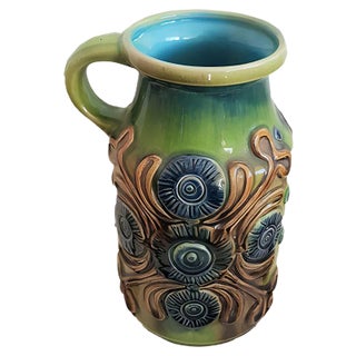 Green Ceramic Vase from Bay Keramik, 1970s For Sale