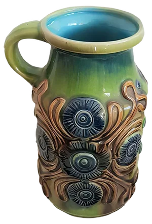 Green Ceramic Vase from Bay Keramik, 1970s