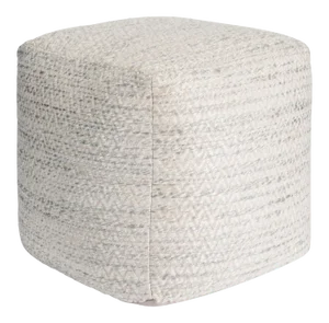 Pasargad Home Galaxy Silk & Wool Zig-Zag Design Pouf