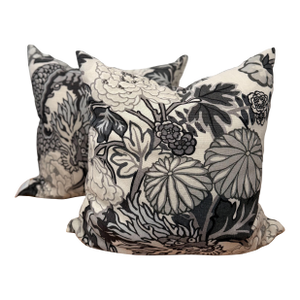 Schumacher – Chiang Mai Dragon – Smoke – Linen Cushion Cover and Insert – Chinoiserie Dragon Motif