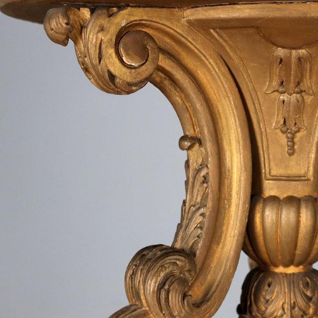 Large Tripod Plant Stand in Carved and Gilded Wood For Sale - Image 7 of 13