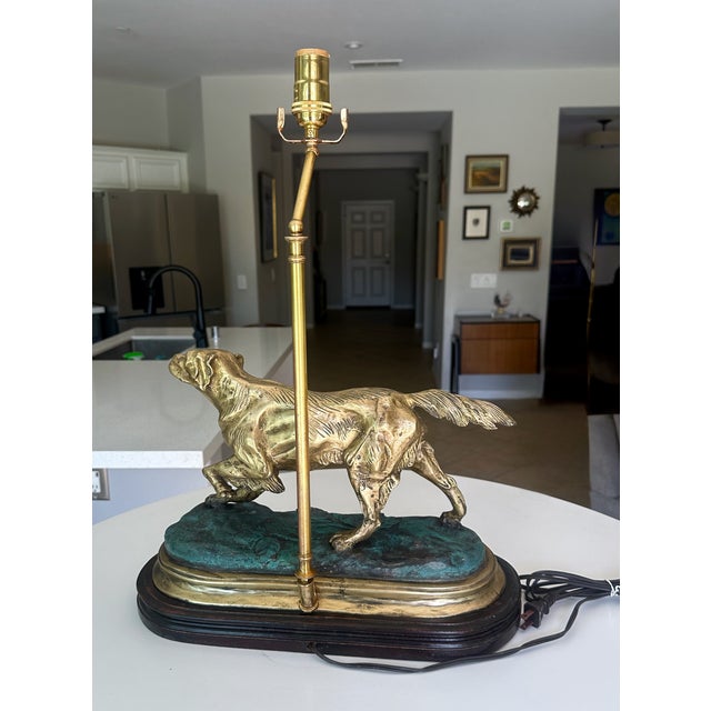 Vintage Brass Hunting Dog Figural Table Table For Sale - Image 9 of 18