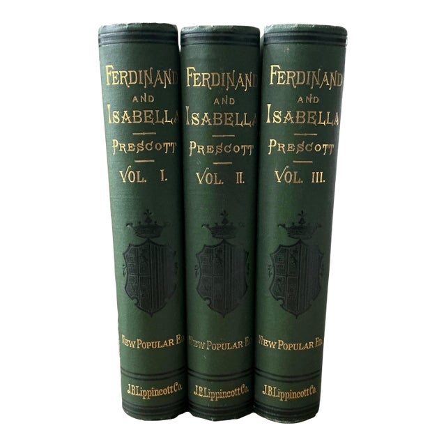 19th Century Antique j.b. Lippincott "Ferdinand and Isabella" - Complete 3-Volume Set For Sale