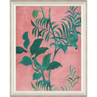 Pink Birds Art Print in Beaded White Frame by Paule Marrot For Sale