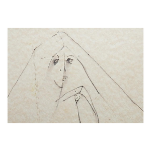 Mid 20th Century Modernist Mother and Child Drawing