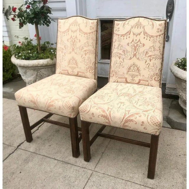Pair of Fortuny Upholstered Antique Chinese Chippendale ...
