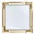 Mid Century Modern Faceted Brass and Lucite Square Mirror For Sale