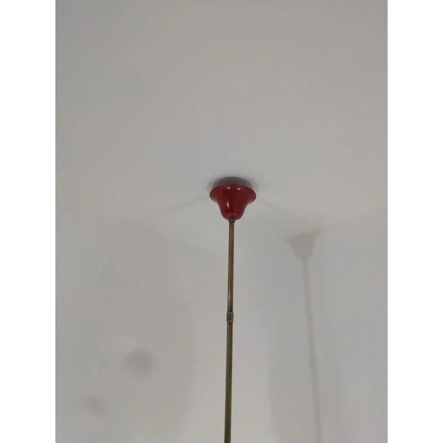 Vintage Opaline and Brass Chandelier, 1950s For Sale - Image 4 of 11