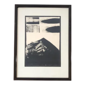 Mid 20th Century "Missiles" Abstract Still Life Original Signed Monoprint, Framed