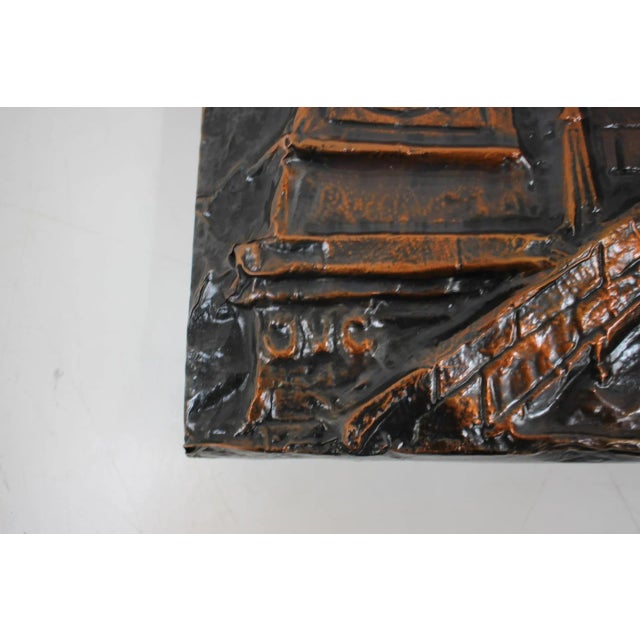 Copper Mid-Century Wall Sculpture in Copper and Metal, 1972 For Sale - Image 8 of 18