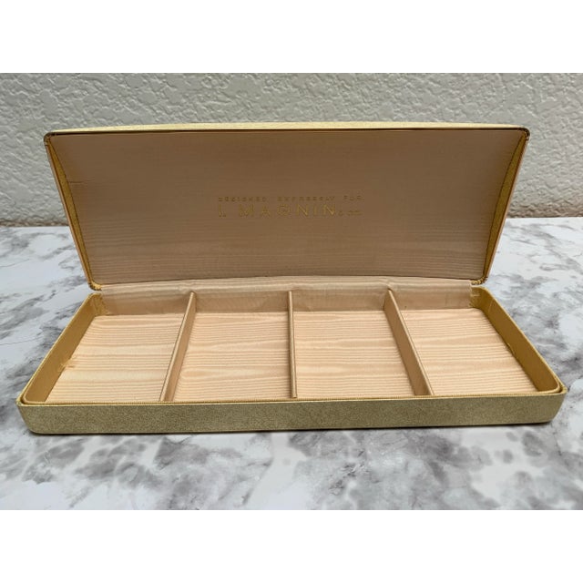 Gilded paisley design patterned midcentury decor and lined storage box. 1950s-1960s. Originally made for decks of cards...