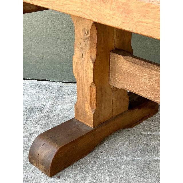 Late 20th Century Vintage Rustic Wood Dining Table For Sale - Image 5 of 12