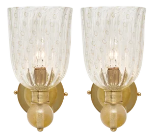 Contemporary Murano Glass Pulegoso Cup Sconces