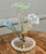 French Hand Blown Uranium Glass Three Trumpet Epergne, 1900 For Sale - Image 3 of 9