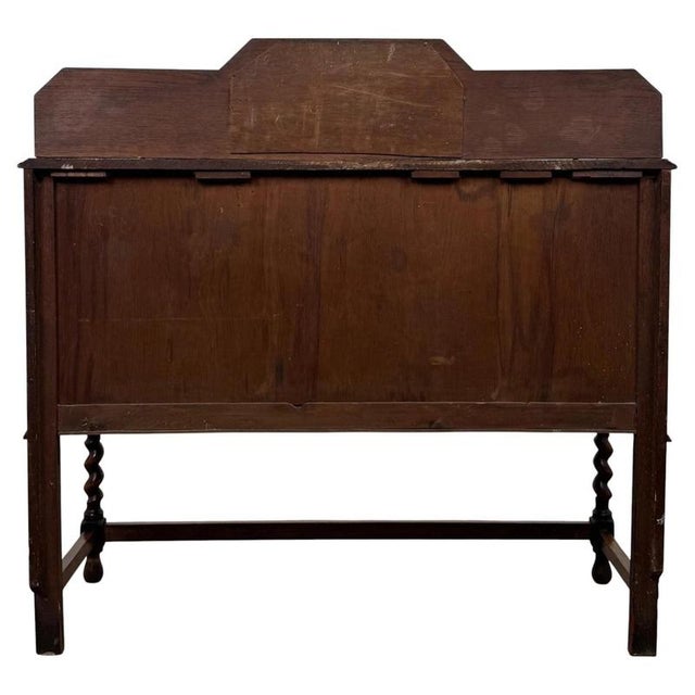 Antique English Edwardian Golden Oak Sideboard For Sale - Image 9 of 13