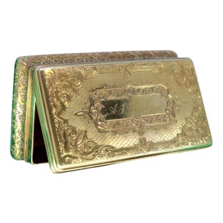 Gold Toiletry Box with Shaded Reliefs For Sale