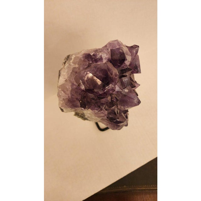 Gemstone Mid 19th Century Amethyst Cluster on Stand For Sale - Image 7 of 7