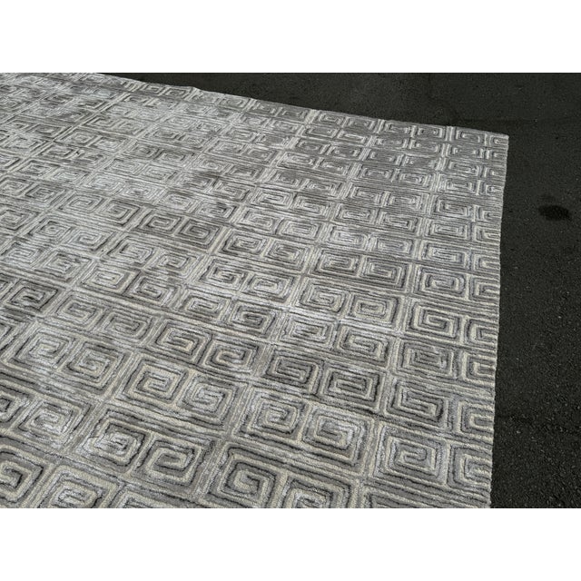 12ft 8in X 19ft 9in Decorator's Best Greek Key Merino Wool Area Rug For Sale - Image 12 of 17