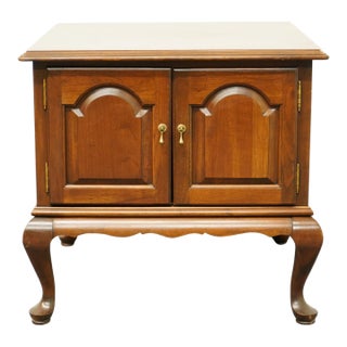 Ethan Allen Georgian Court Solid Cherry Traditional Style 24" Square Accent Storage End Table 11-8165 - Sheffield Finish For Sale