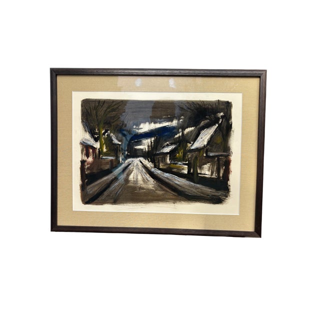 Signed Mid-Century American Painting, Newly Framed in Museum Glass & Walnut Frame For Sale - Image 10 of 15