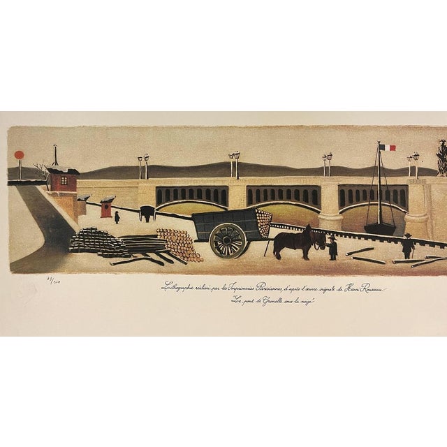 The Customs Officer Rousseau Pont de Grenelle under the snow Lithograph on Ford mill paper Signed in the plate Published...