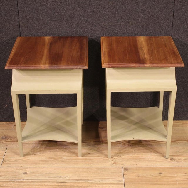 Brown Vintage Painted Bedside Tables, 1980s, Set of 2 For Sale - Image 8 of 13