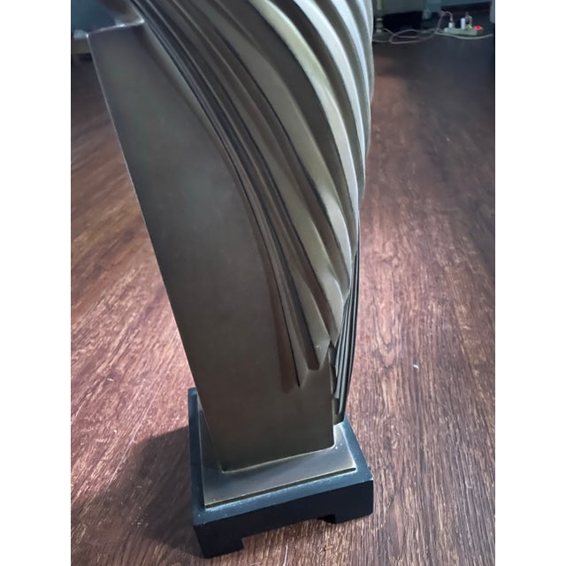 Modern Late 20th Century Gold-Tone Bird Statue For Sale - Image 3 of 7