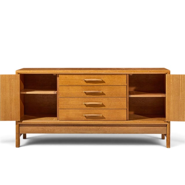John Keal for Brown Saltman Mid Century Bleached Mahogany Credenza For Sale In Chicago - Image 6 of 10