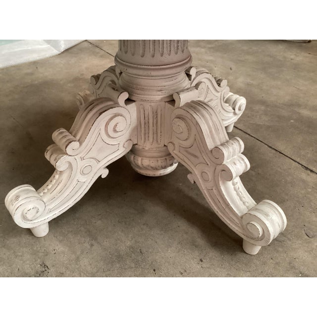 French Antique Painted Guéridon Table W/ Pedestal Base For Sale In New York - Image 6 of 8