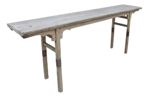 Vintage Console Table in Weathered Wood