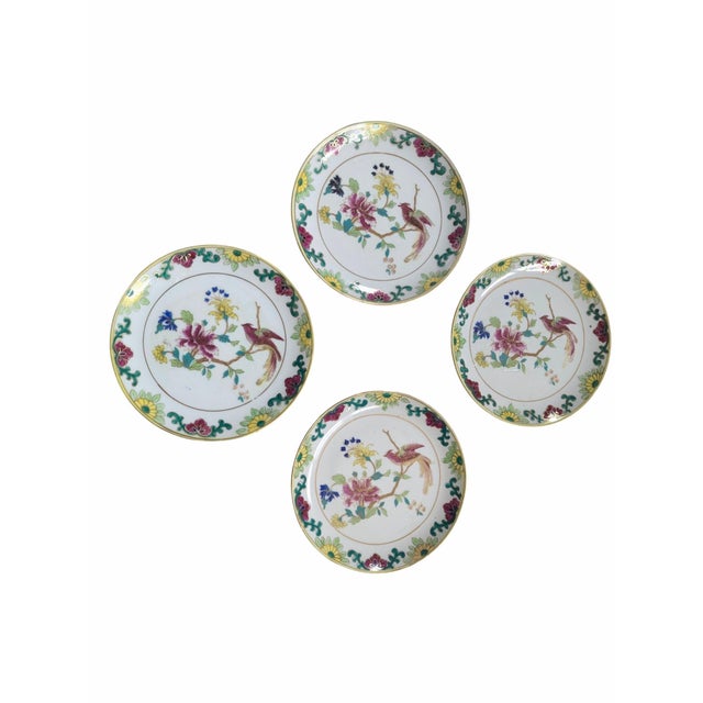 Early 20th Century Hand Painted Chinoiserie Porcelain Nippon Plates - Set of 4 For Sale - Image 4 of 12