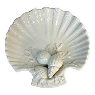 .1980s Vintage Coastal Fitz & Floyd Seashell Trinket Dish. For Sale