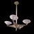 Art Deco Charles Schneider French Art Deco Polished Nickel Chandelier For Sale - Image 3 of 4