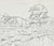 Vintage mid-century landscape drawing in pencil on paper from France. Comes wth acid free mat and foamcore backing. size...