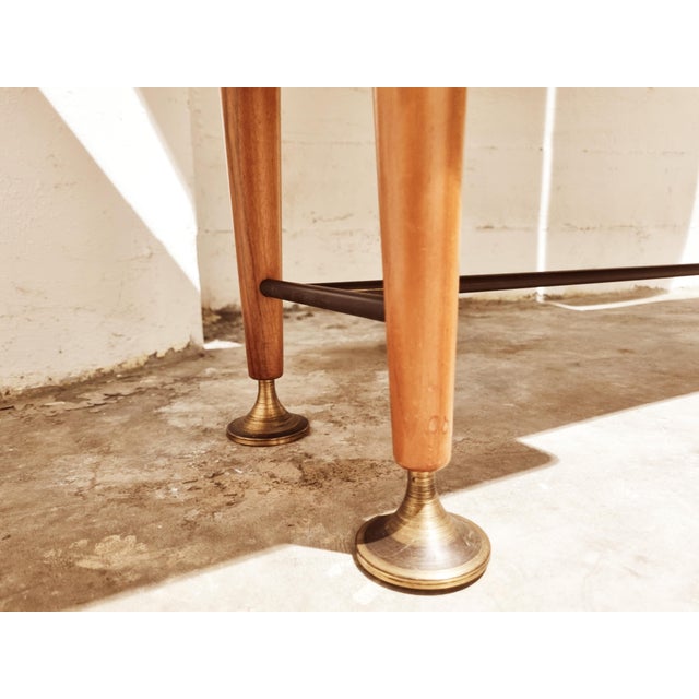 Mid-Century Art Deco Style Walnut & Brass Dressing Table by A.A. Patijn for Zijlstra Joure For Sale - Image 13 of 14