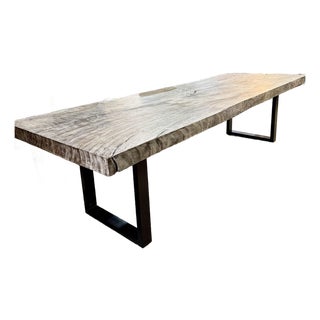 Origins by Phillips Collection Grey Stone Straight-Edge Dining Table Attributed To For Sale